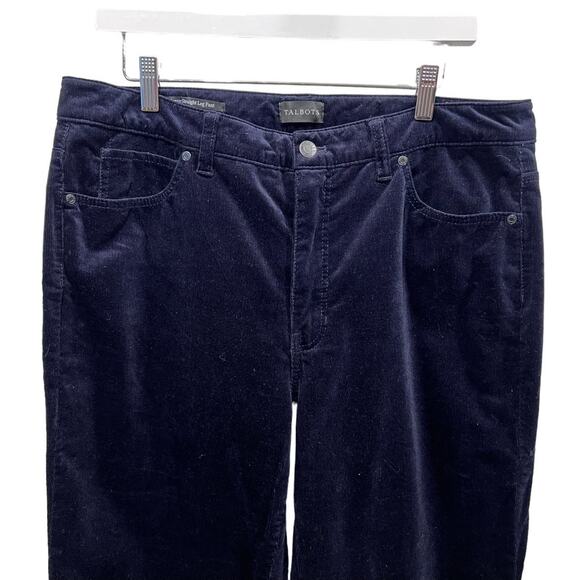 Talbots Womens Size 12 Stretch Fine Corduroy Straight Leg Pants Indigo Blue - Picture 5 of 12
